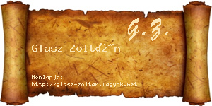 Glasz Zoltán névjegykártya