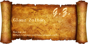 Glasz Zoltán névjegykártya